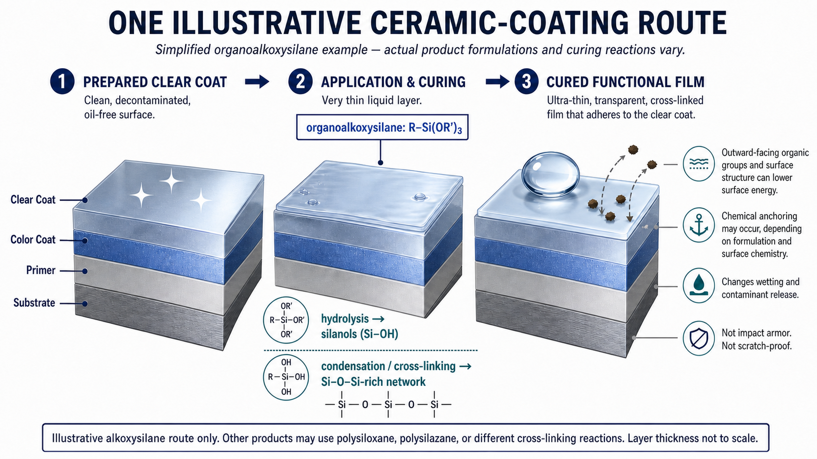 How one illustrative automotive ceramic coating route works